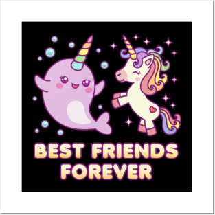 Unicorn Narwhal - Best Friends Forever BFF Posters and Art